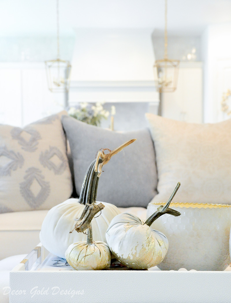 Beautiful fall home tour white velvet pumpkins Hotskwash