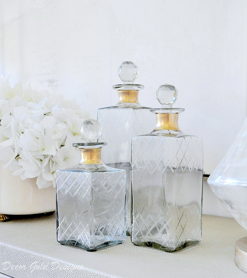 Gold accents glass decanters