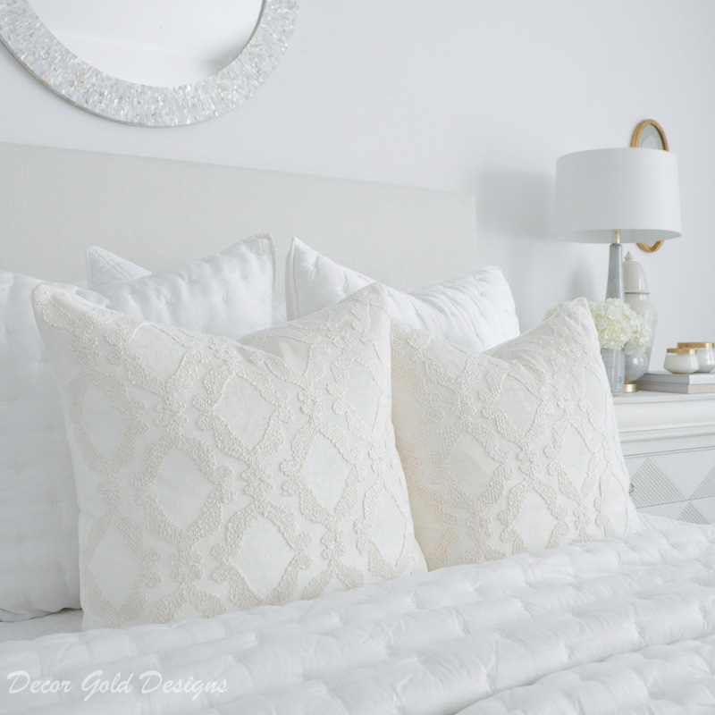 master bedroom refresh white bedding pillows