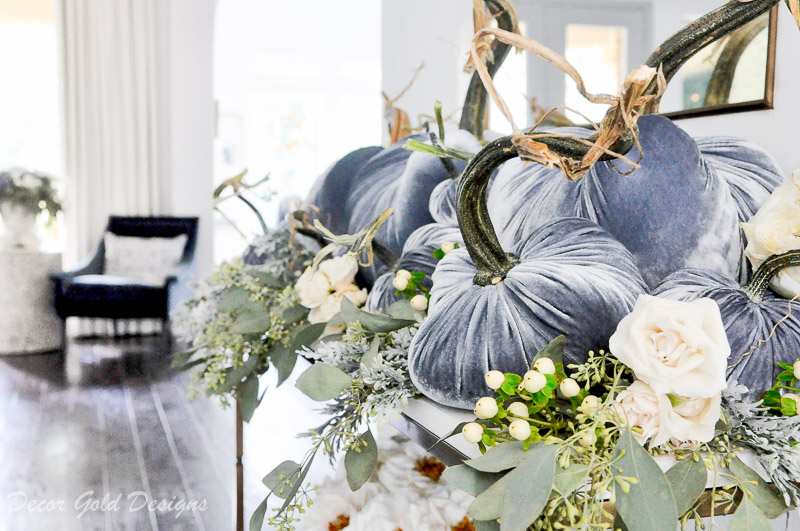 Beautiful pumpkin styling blue velvet pumpkins 