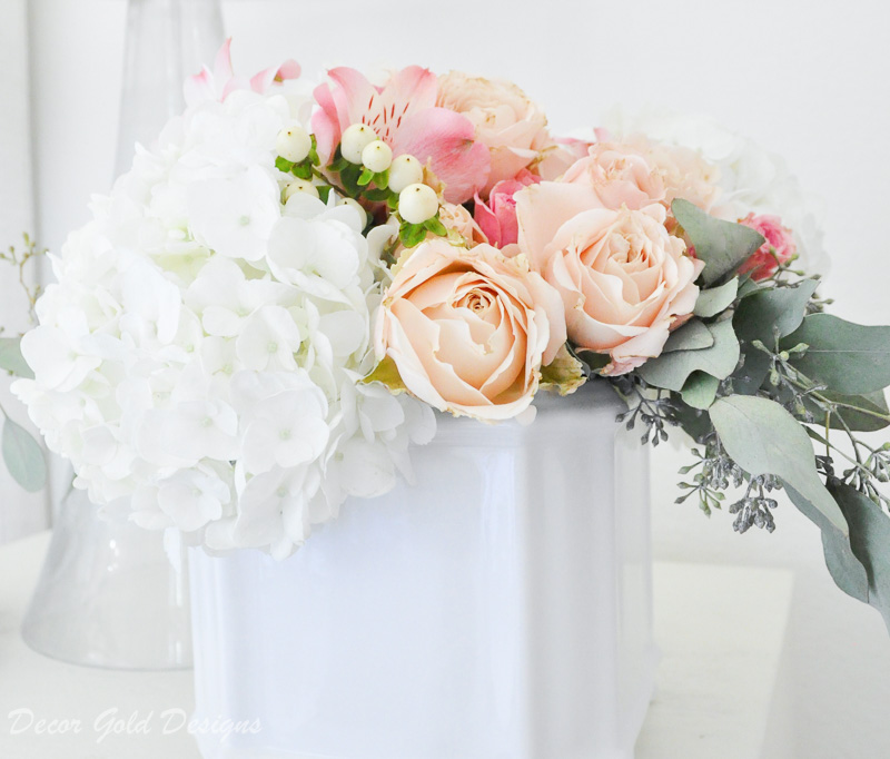 Beautiful subtle fall bedroom side table floral