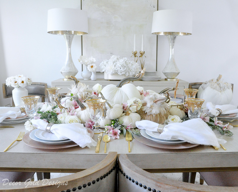 tabletop pumpkin styling neutral velvet pumpkins