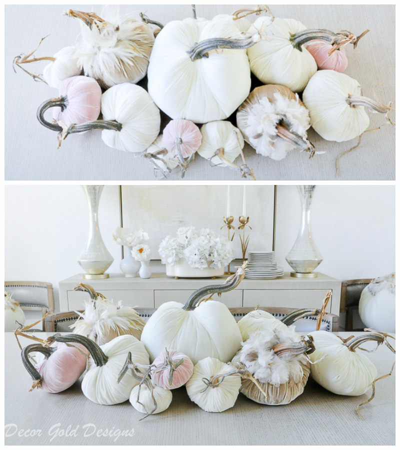 tabletop pumpkin styling neutrals blush pink colors