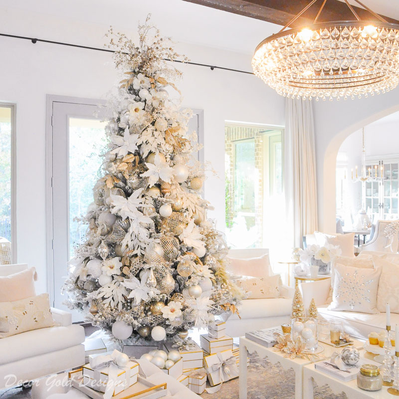 Bright White Christmas Living Room