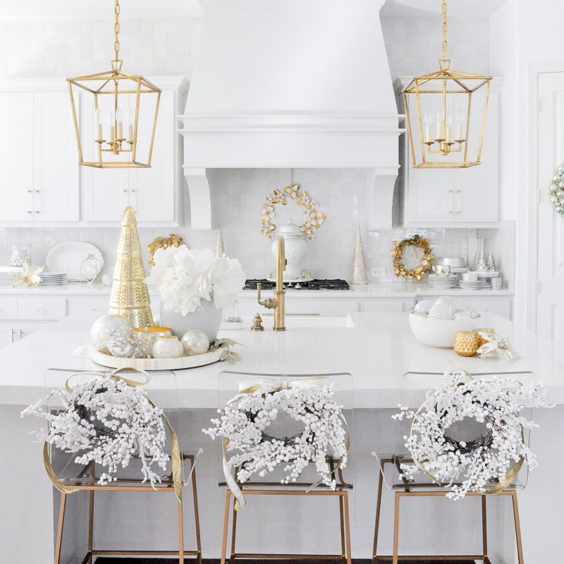 Bright White Christmas Kitchen