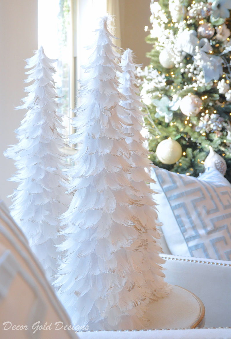 Christmas bedroom beautiful feather trees