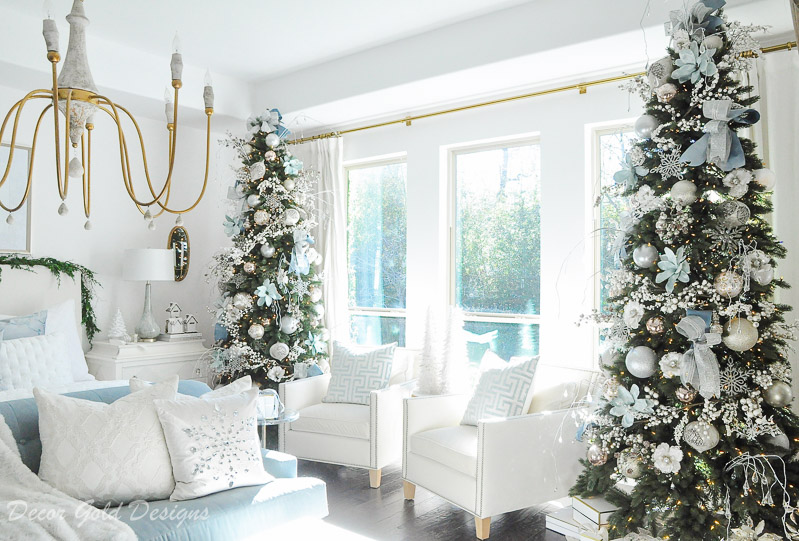 Christmas bedroom beautiful matching decorated trees