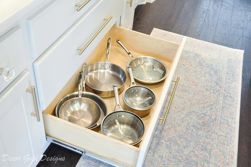 Kitchen organization project drawer pots pans