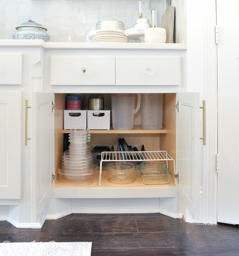 Kitchen organization project cabinet plastic food storage