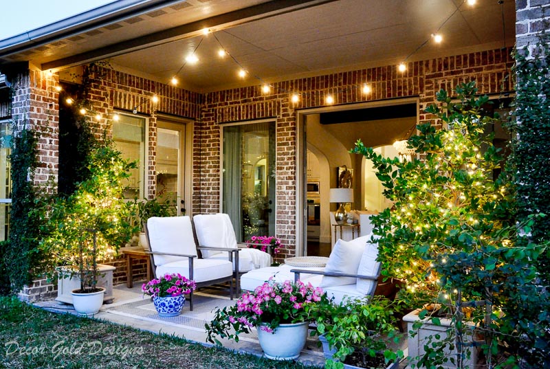 Spring ready patio dusk view