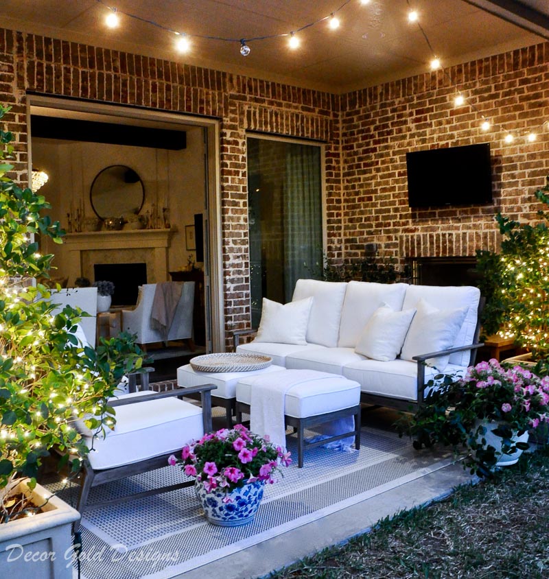 Spring ready patio dusk view