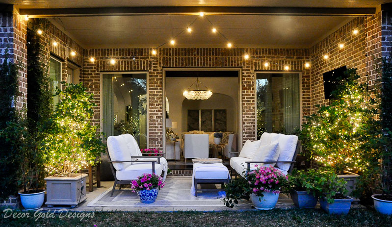 Spring ready patio dusk view