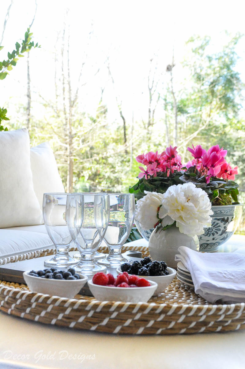 Spring ready patio entertaining tray 