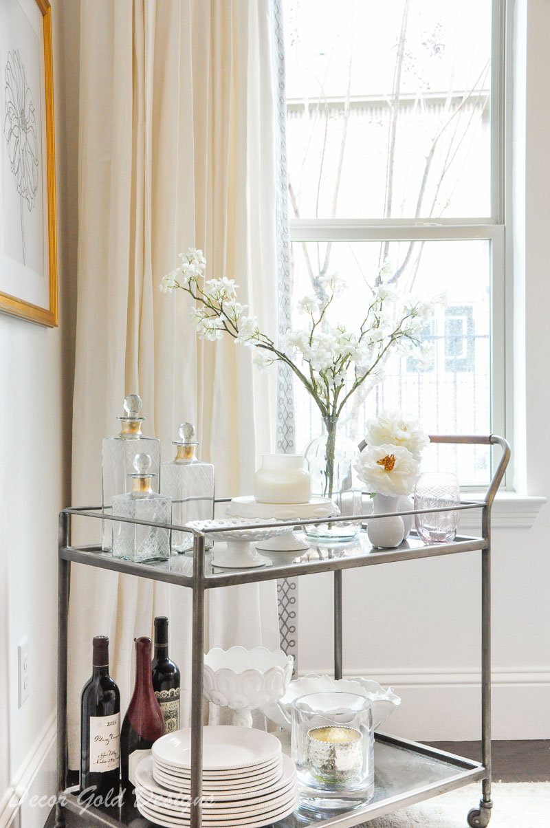 Winter home tour cozy inviting home dining room bar cart