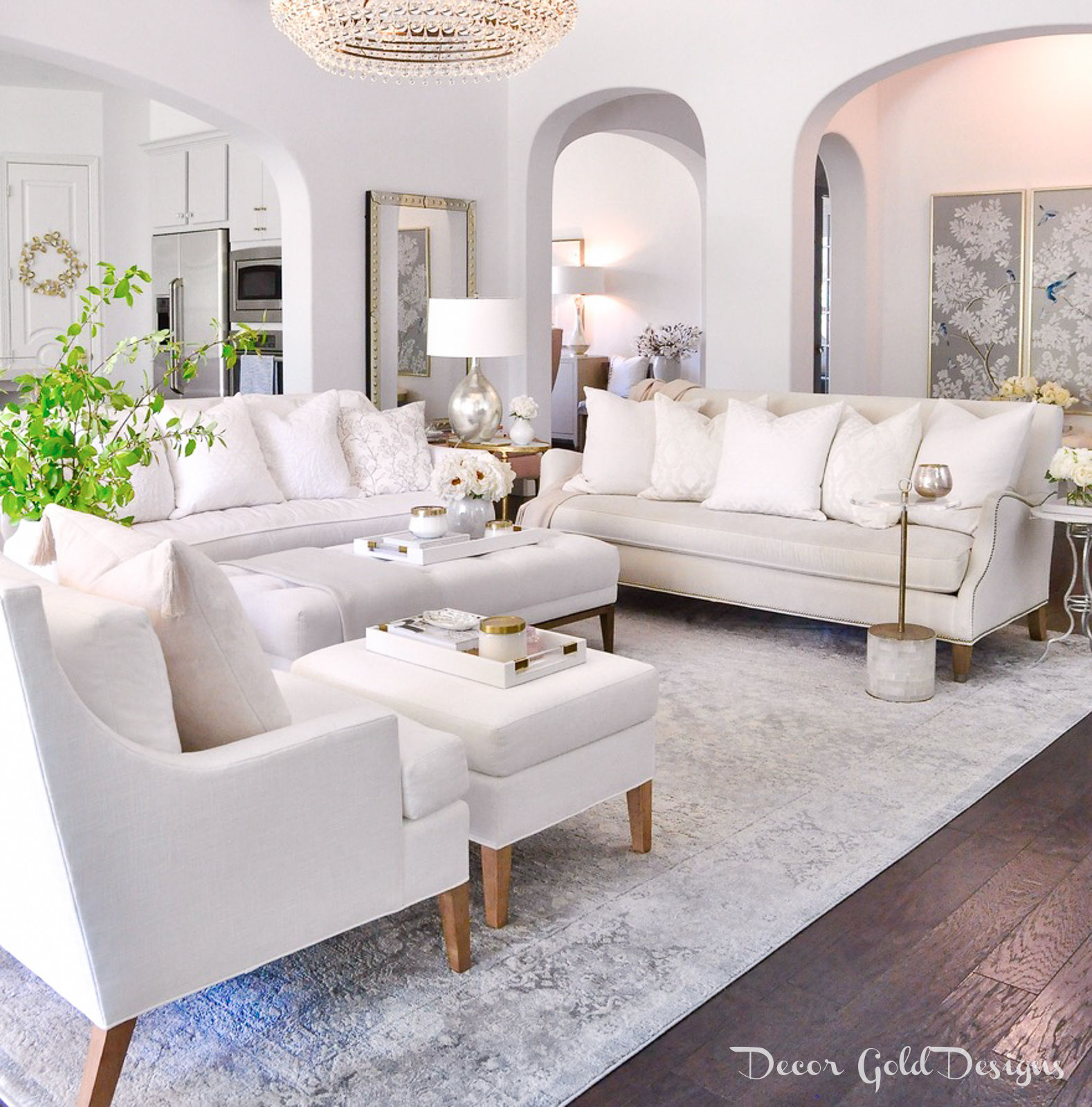 Spring home tour living room white furnishings