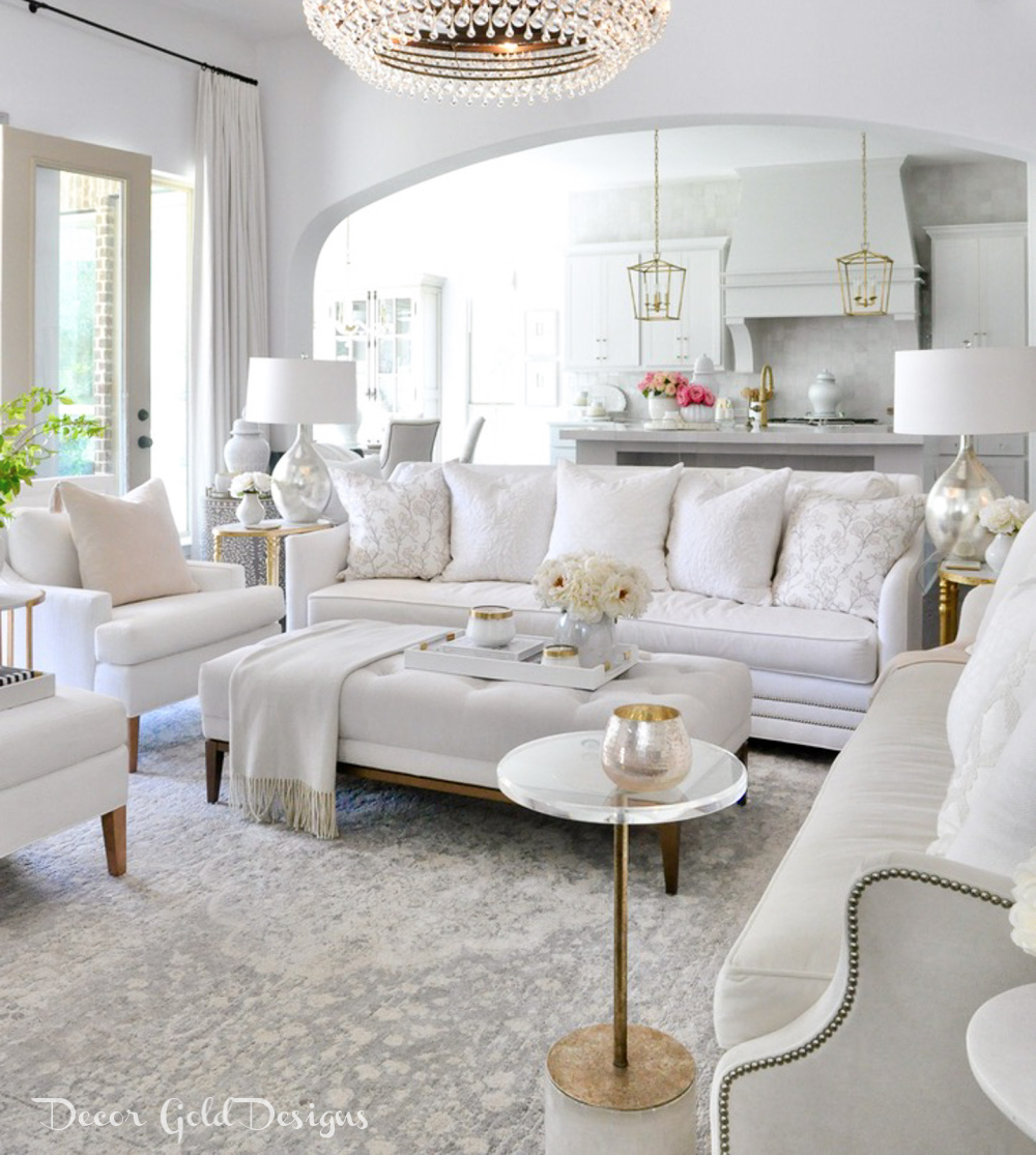 Spring home tour living room white furnishings