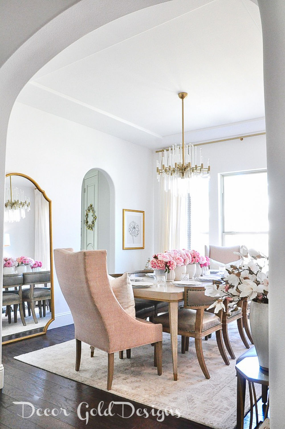 Spring home tour beautiful dining room blush end chair