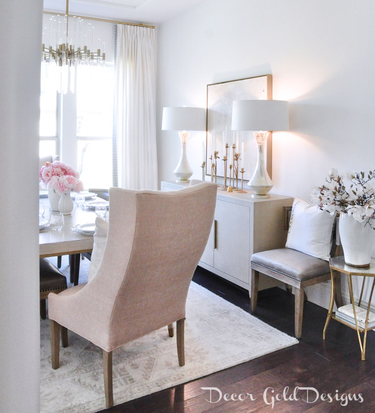 Spring home tour beautiful dining room blush end chair