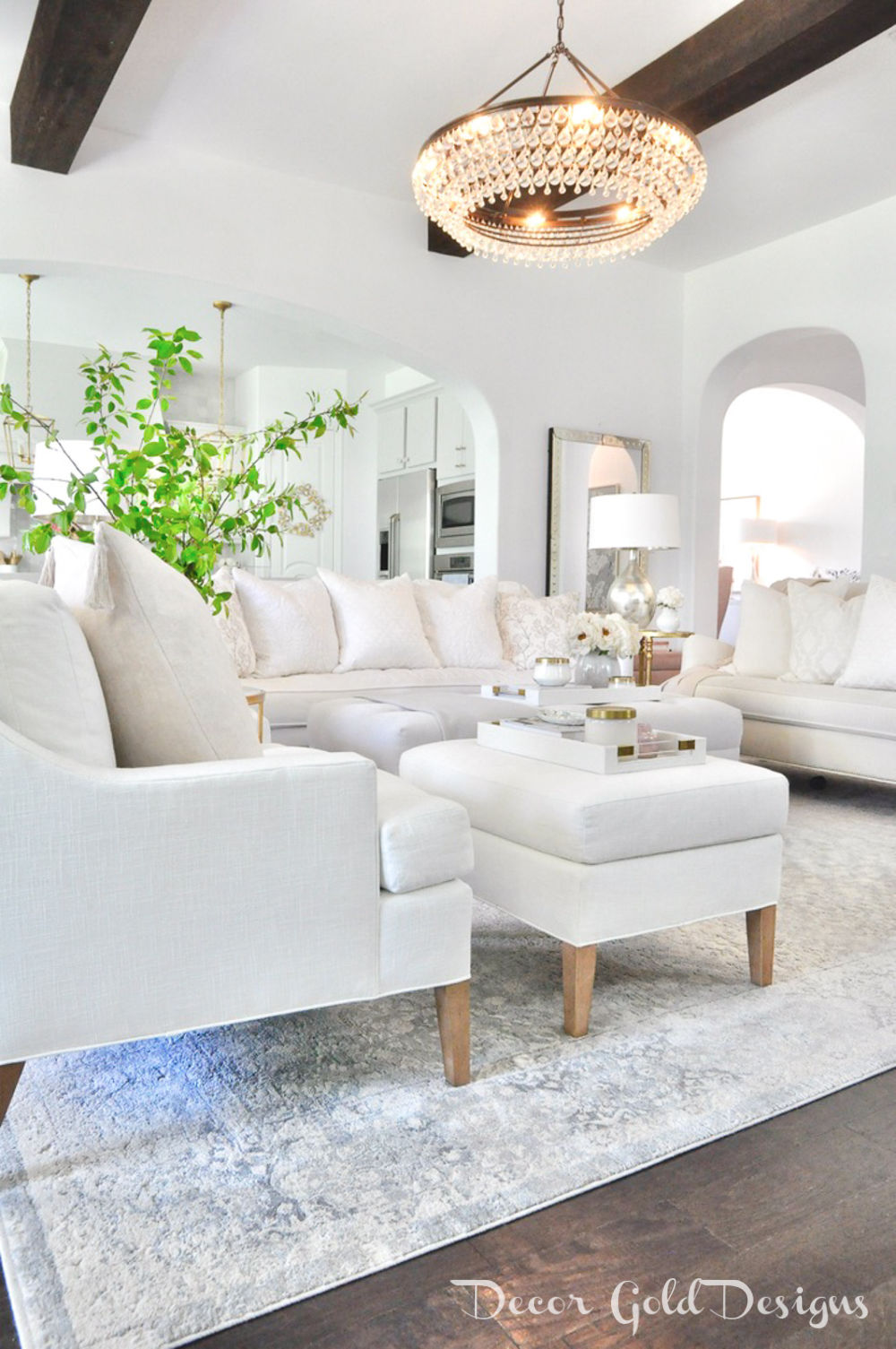 Spring home tour living room white furnishings