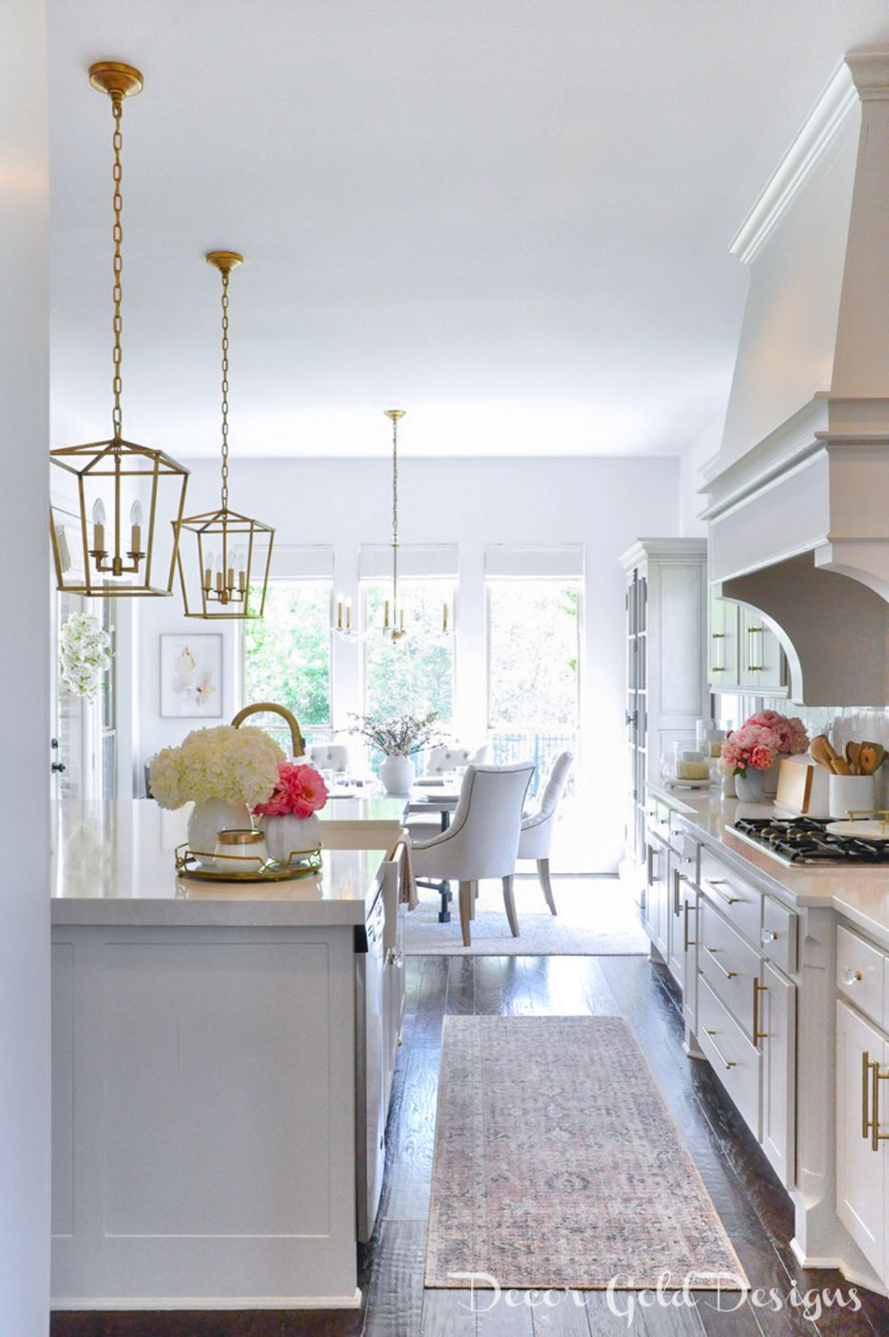 Spring home tour bright white kitchen gold accents