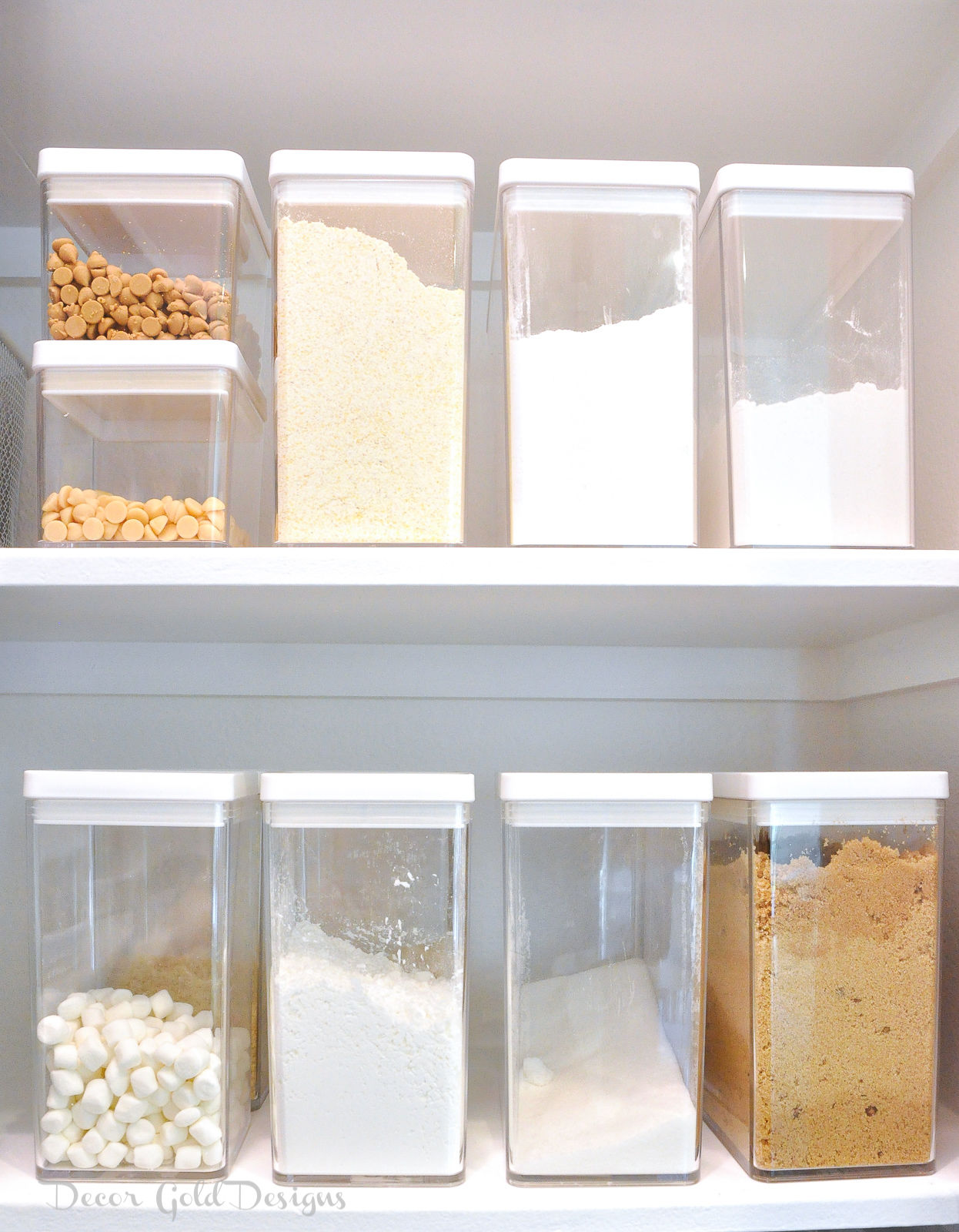 Organized pantry clear containers