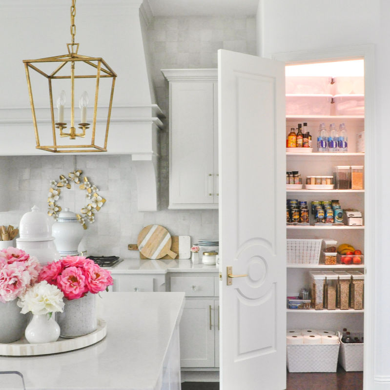 Organized pantry white kitchen