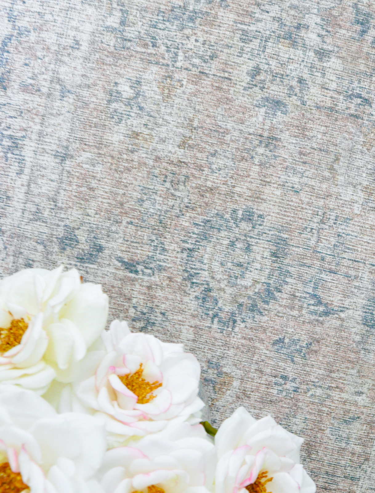 Beautiful blue and rose rug