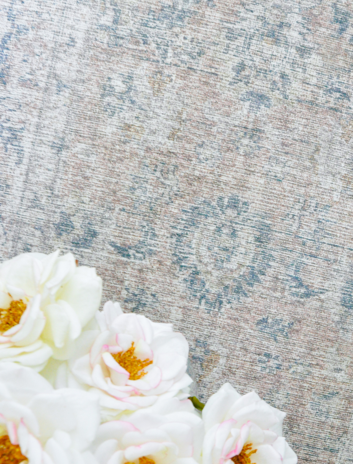 Beautiful blue and rose rug