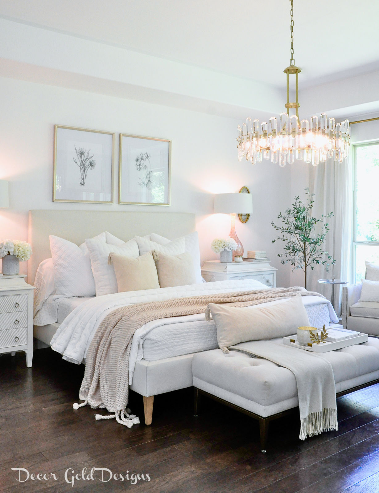 Master bedroom questions answers white blush beautiful chandelier