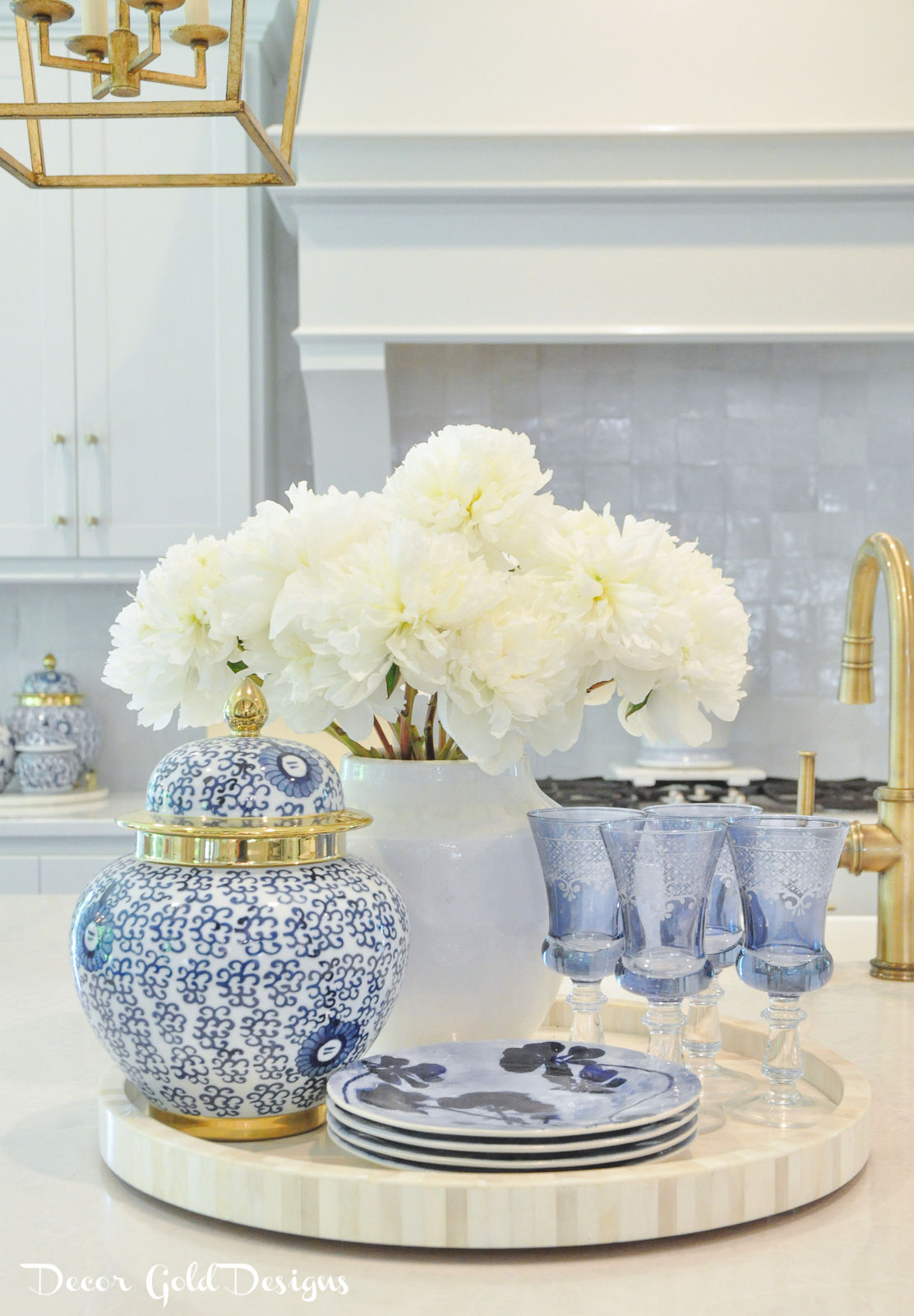 Summer home tour blue white decor