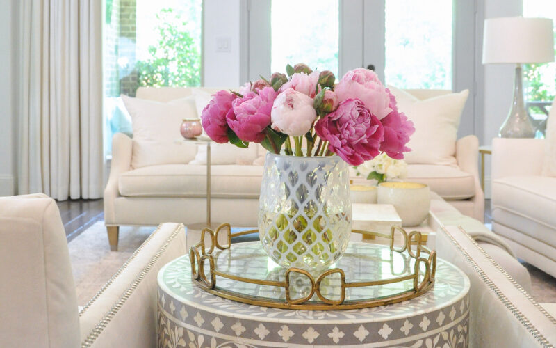 Summer home tour pink peonies