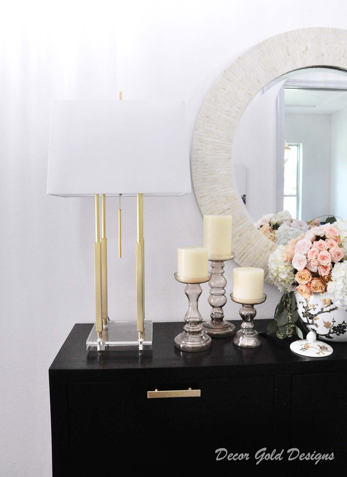 Entryway update elegant gold lamp