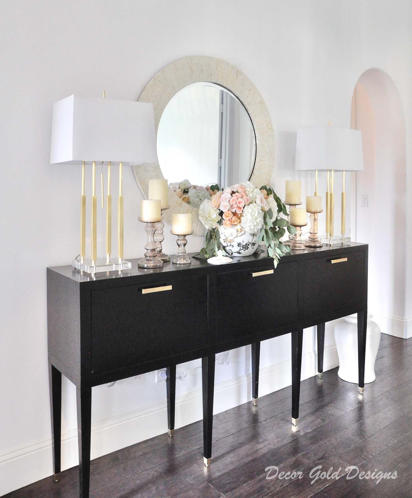 Entryway furniture mirror lamps