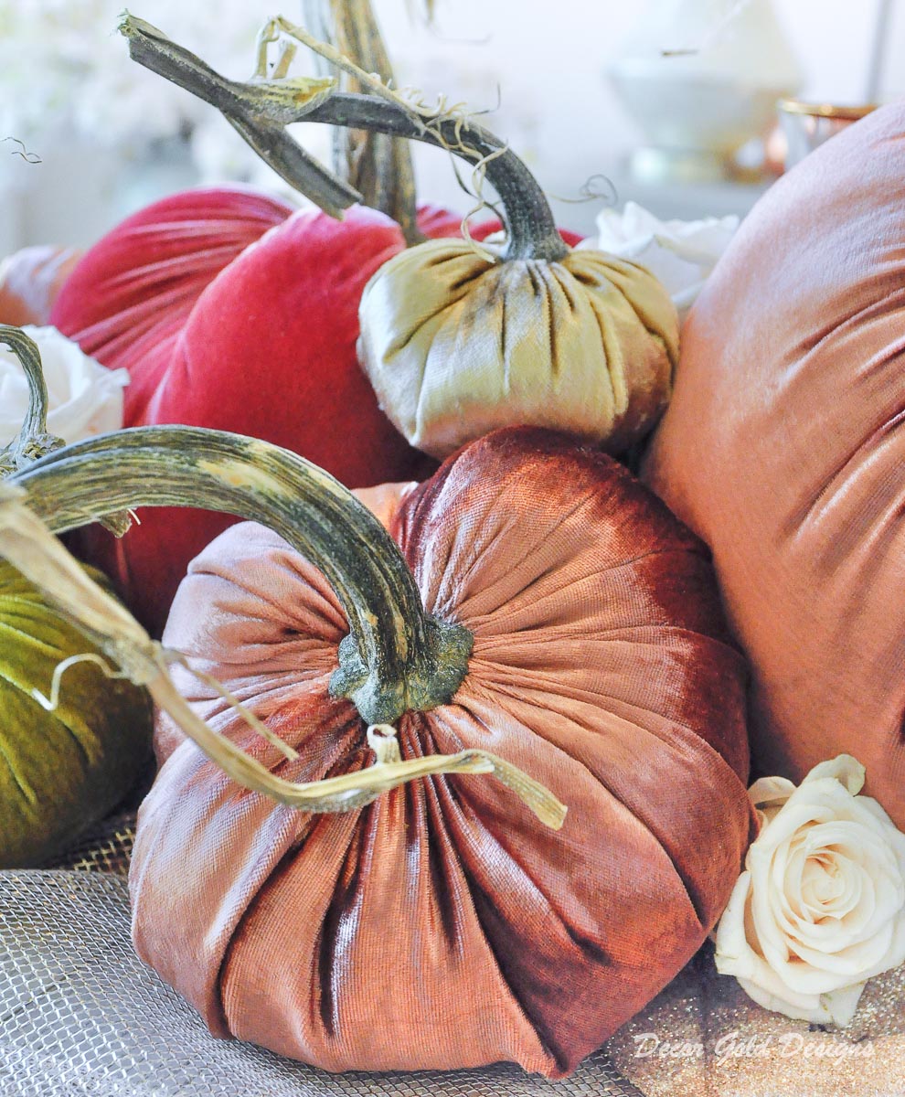 Fall home tour panne velvet pumpkins