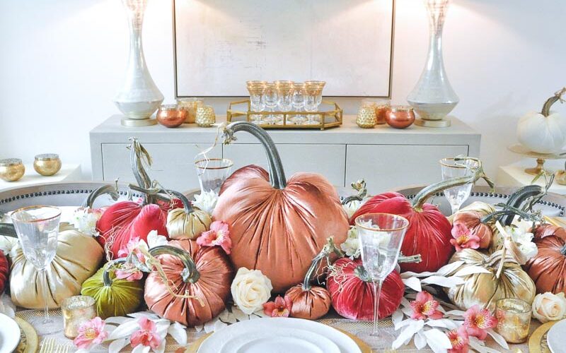 fall home tour velvet pumpkins