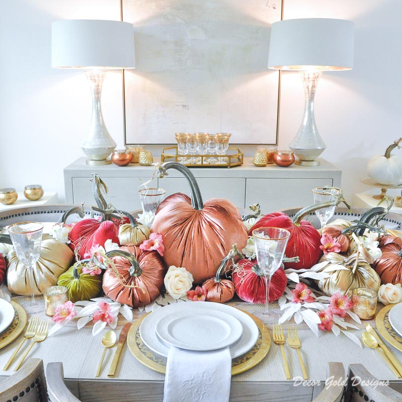 fall home tour velvet pumpkins