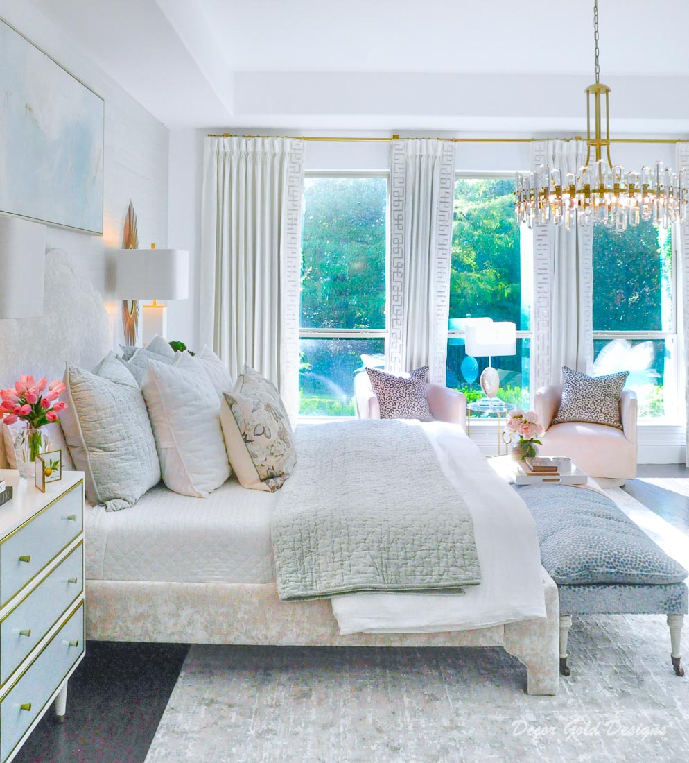 Gold and on sale teal bedroom