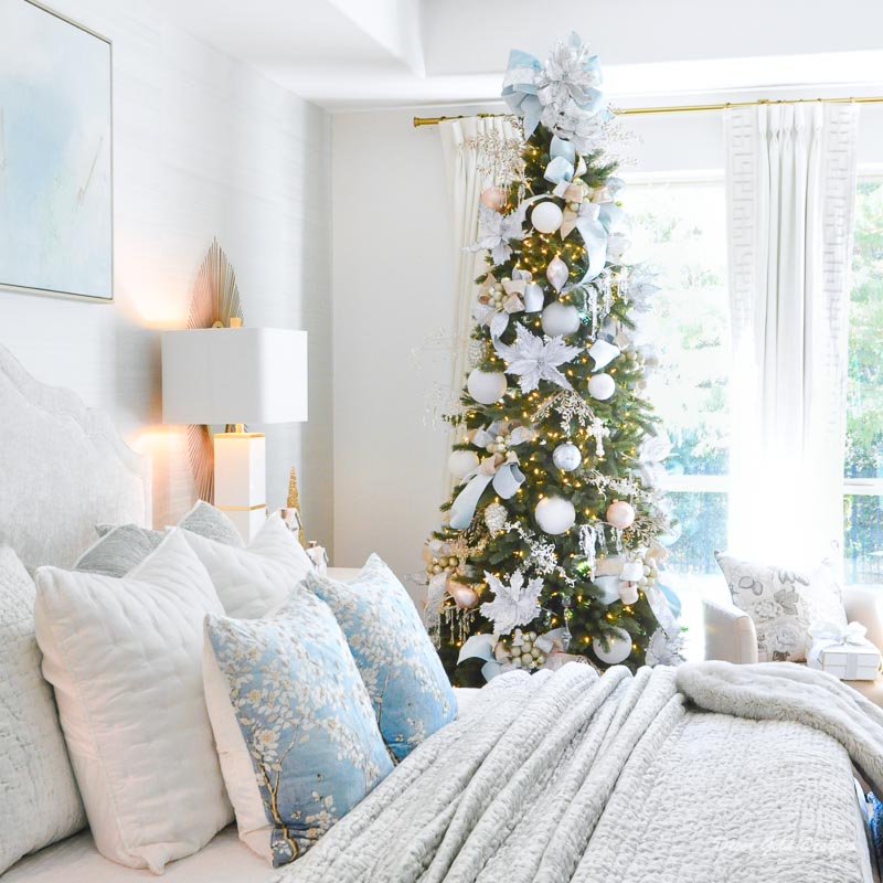 Christmas bedroom pastels decorated tree