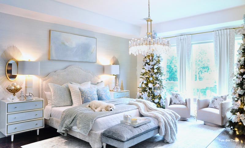 Christmas bedroom pastels beautiful tree