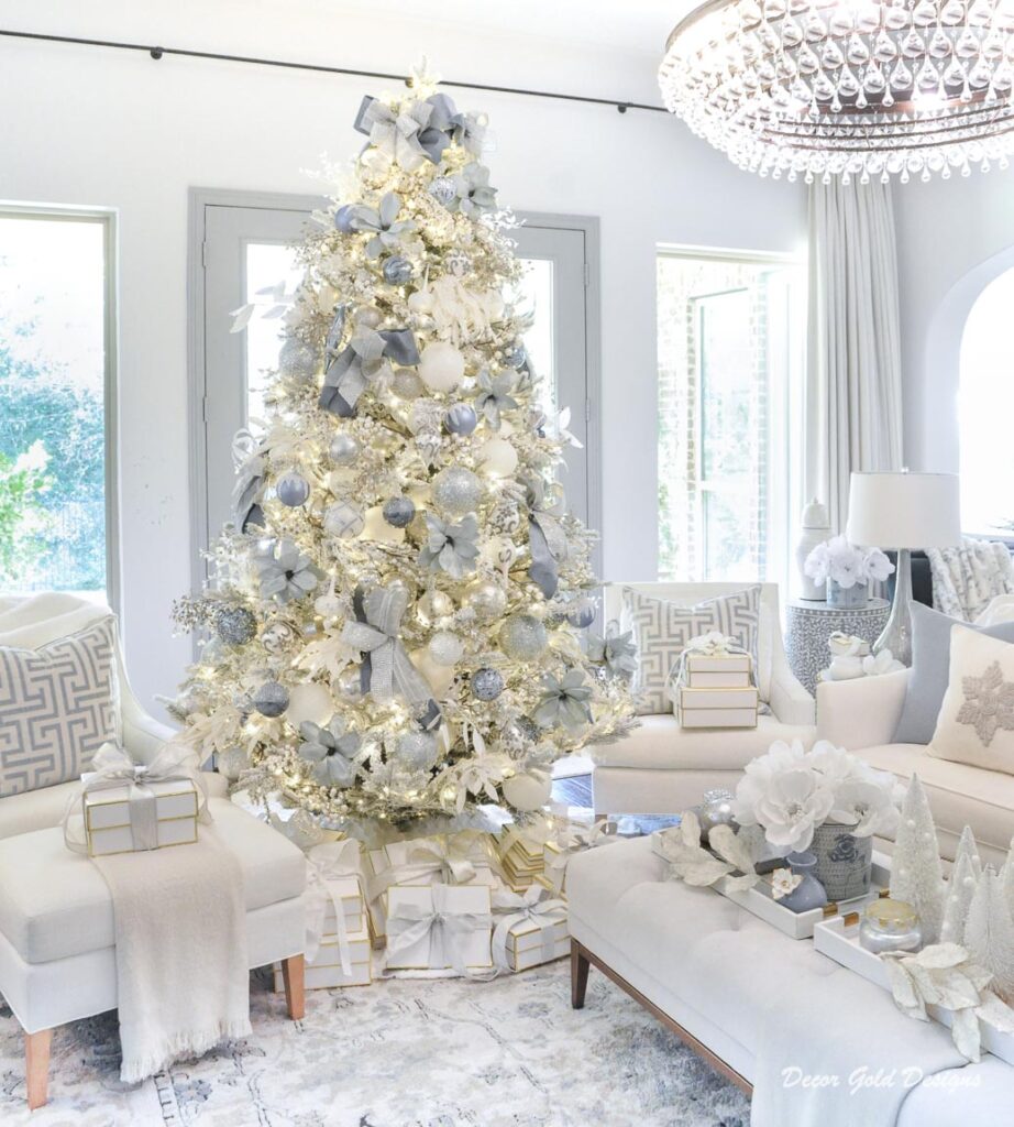 Christmas Living Room in Blush and Gold - Decor Gold Designs