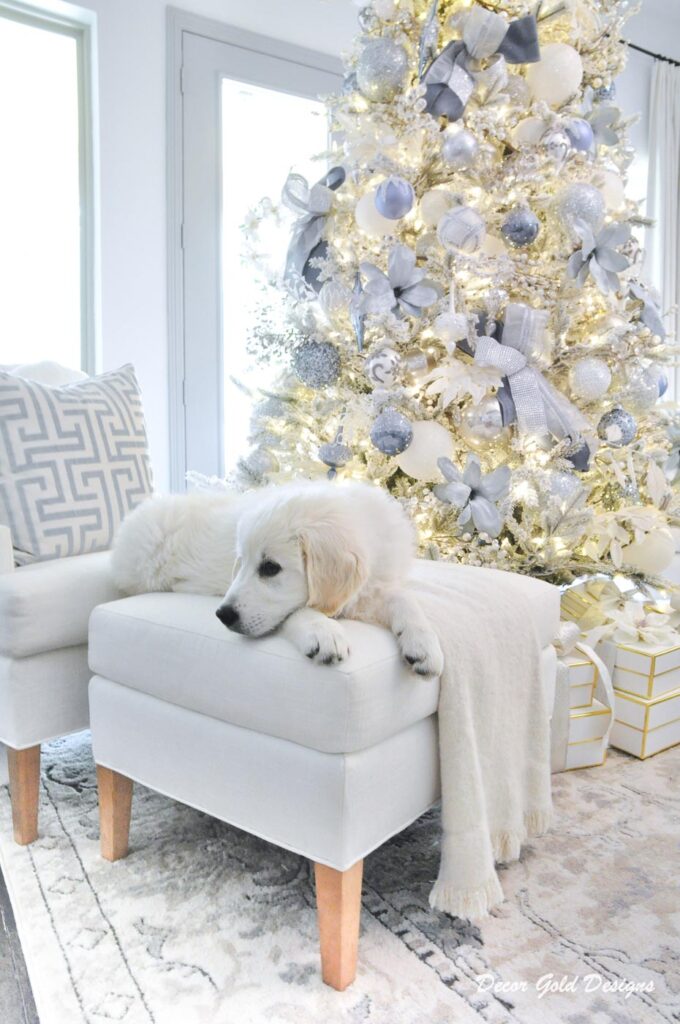 Glamorous White, Gold, and Silver Christmas Tree