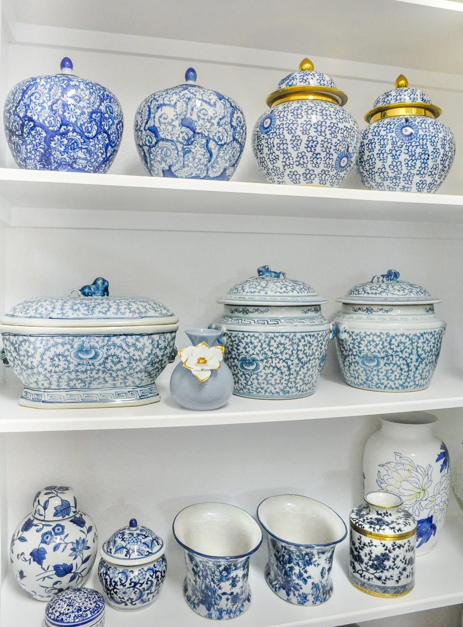 Entertaining closet ginger jars