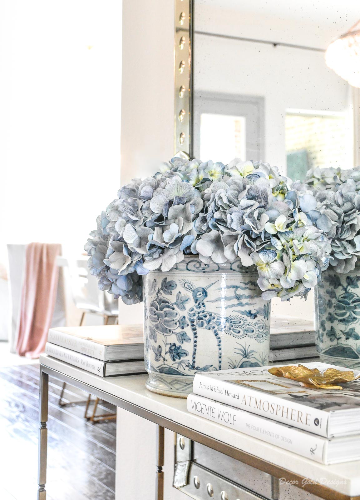 Spring home tour entryway light blue accents