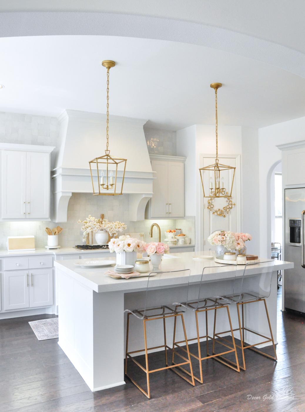 Spring home tour kitchen gold accents beautiful accessories