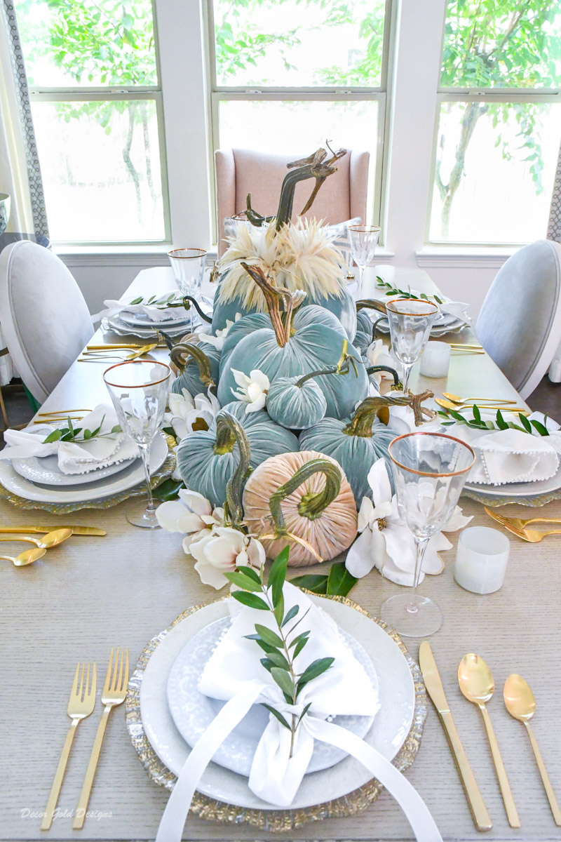 Elegant pumpkin centerpiece fall decor