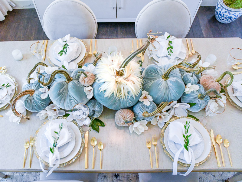 Elegant pumpkin centerpiece fall decor