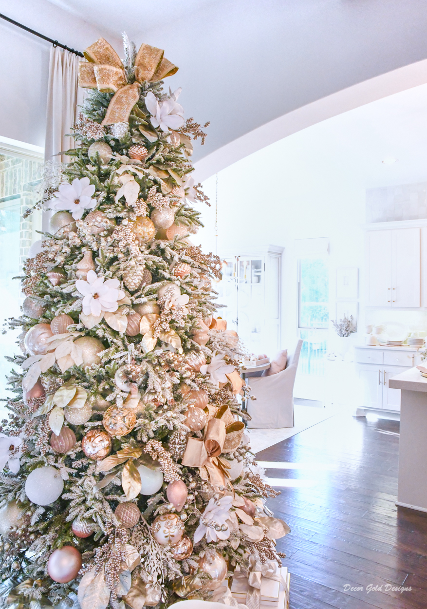 Gold christmas on sale tree decor