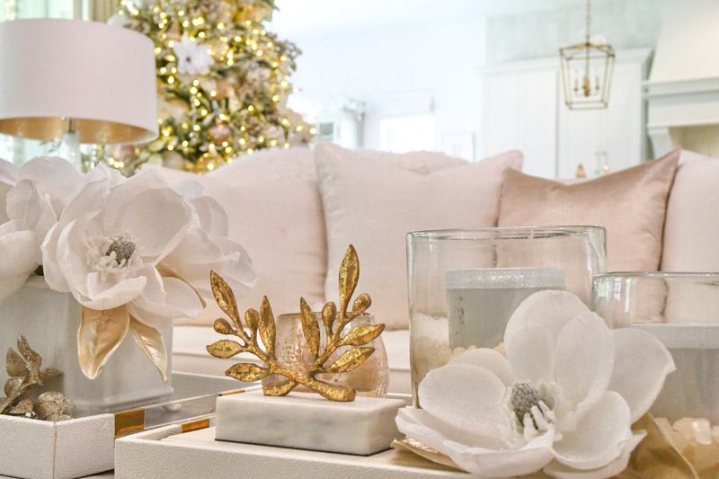 Christmas living room blush rose gold