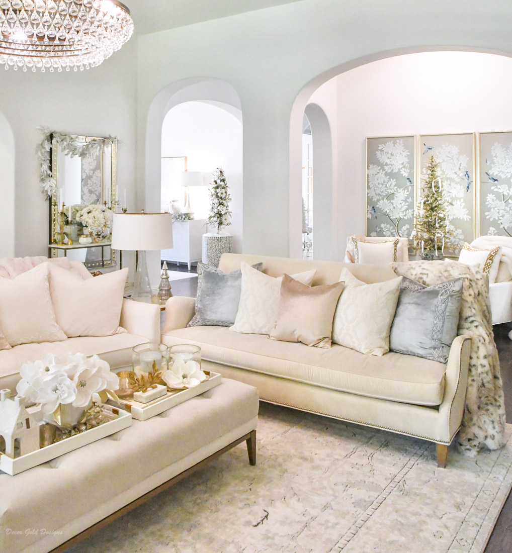  Christmas living room blush rose gold