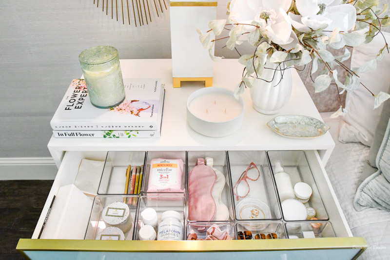Organizing nightstand sales drawers